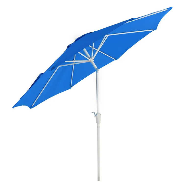 Parasol de jardin Ø 3m inclinable polyester/aluminium 5kg bleu 04_0003880