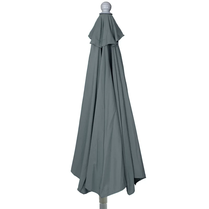 Demi parasol semi-circulaire balcon terrasse UV 50+ polyester/aluminium 3kg avec une portée de 300 cm anthracite avec support 04_0003837