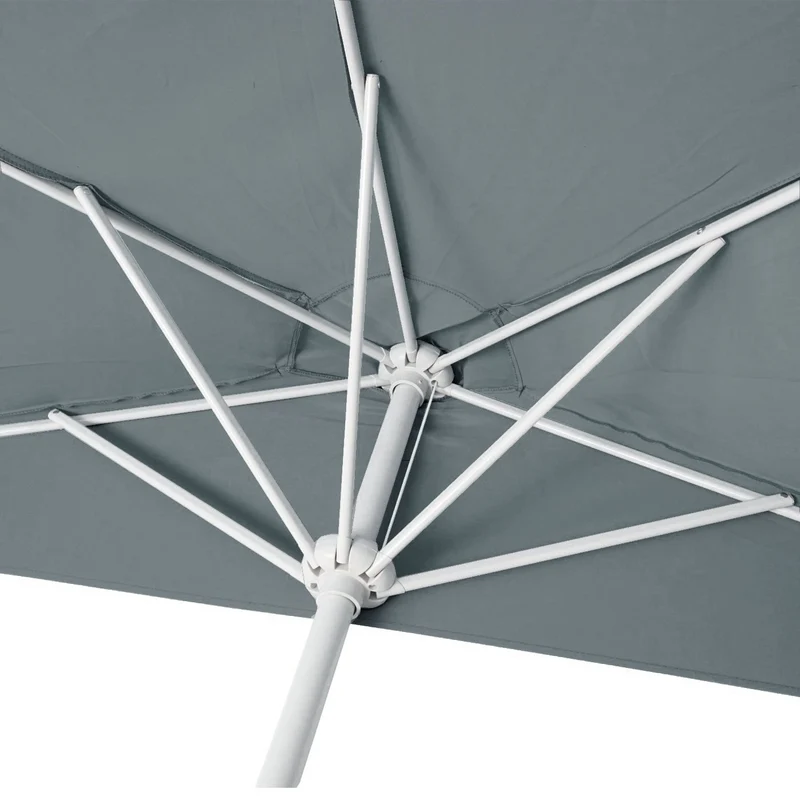 Demi parasol semi-circulaire balcon terrasse UV 50+ polyester/aluminium 3kg avec une portée de 300 cm anthracite avec support 04_0003837