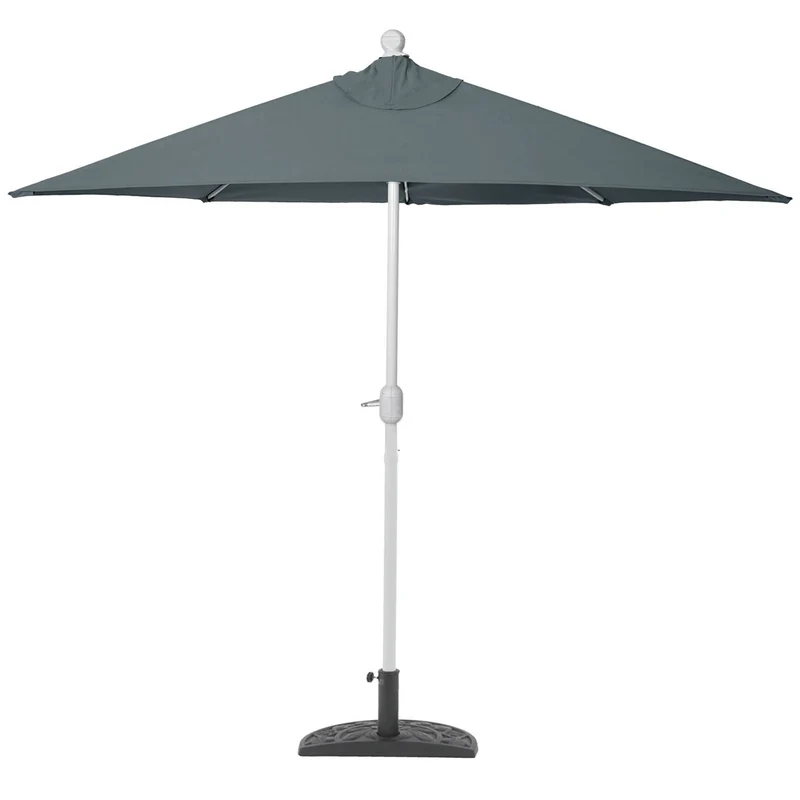 Demi parasol semi-circulaire balcon terrasse UV 50+ polyester/aluminium 3kg avec une portée de 300 cm anthracite avec support 04_0003837