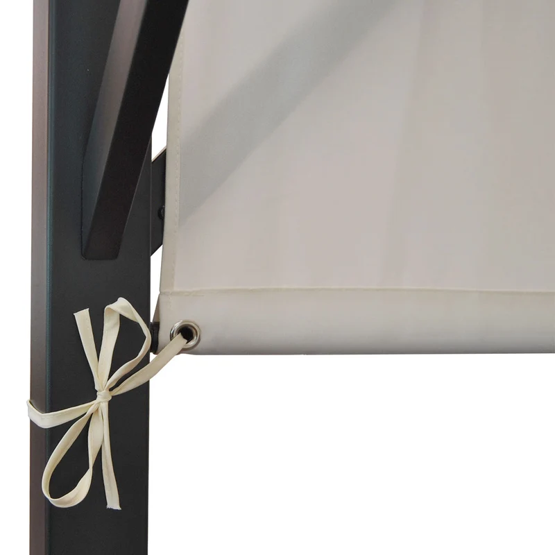 Pergola arche pavillon de jardin terrasse auvent structure acier stable 6cm + toit ouvrant crème 4x3m 04_0004071
