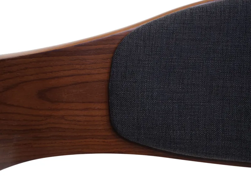 Chaise de salle à manger cuisine bureau réglable en hauteur bois courbé aspect noyer, tissu gris foncé 04_0001865