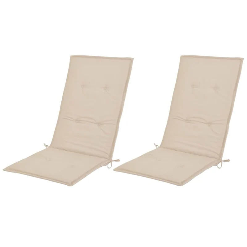 Lot de 2 coussins de chaise de jardin en tissu crème 120x50x3 cm DEC021546
