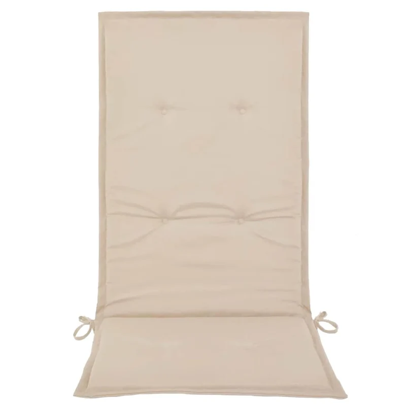 Lot de 2 coussins de chaise de jardin en tissu crème 120x50x3 cm DEC021546