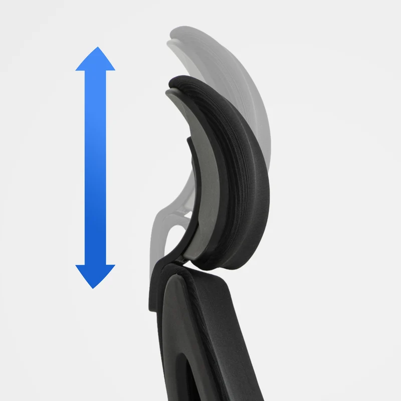 Fauteuil de bureau ergonomique en maille noir hauteur réglable et siège pivotant repose-tête ajustable BUR10692