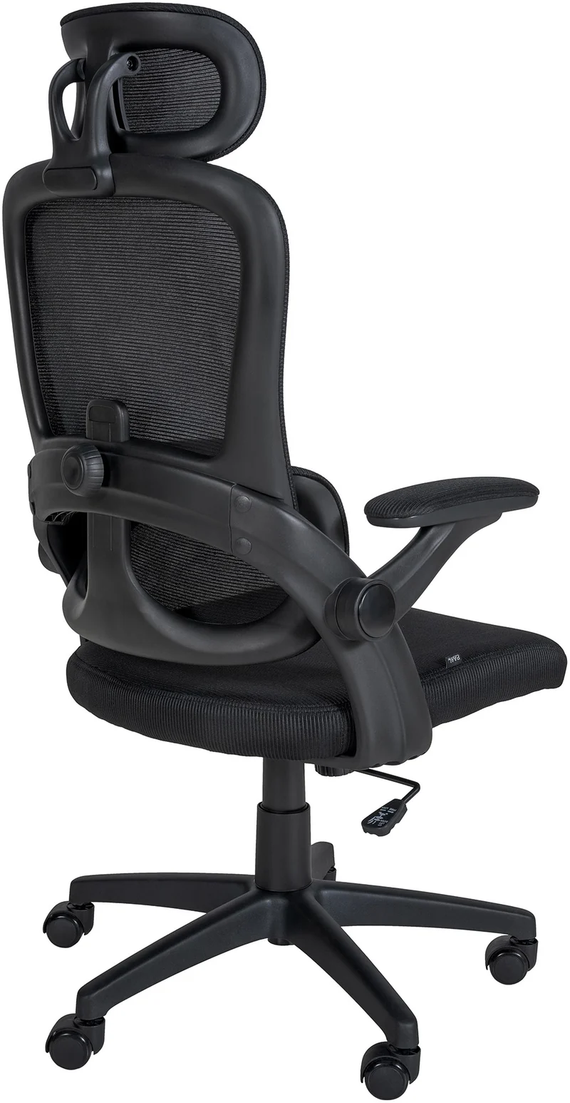 Fauteuil de bureau sur roulettes revêtement en maille respirante noir fonction de basculement BUR10691