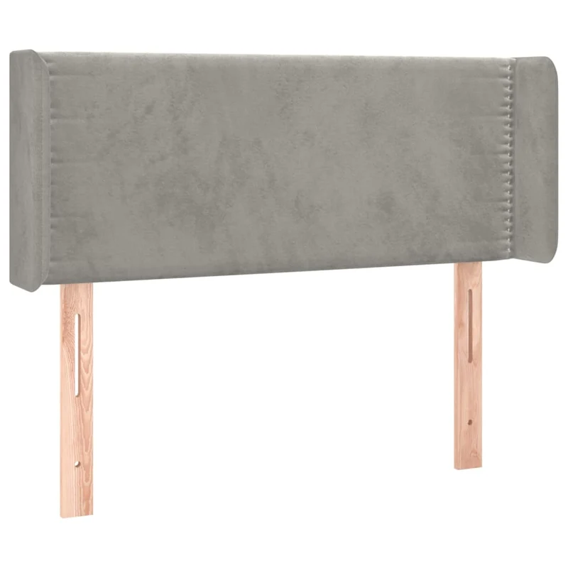 Tête de lit accessoire couchage chambre à coucher meuble à LED 103 x 16 x 78/88 cm tissu velours gris clair TDL0201417