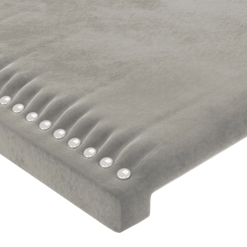 Tête de lit accessoire couchage chambre à coucher meuble à LED 103 x 16 x 78/88 cm tissu velours gris clair TDL0201417