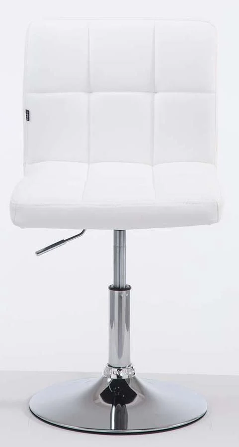 Lot de 2 chaises de salle à manger style moderne et design en synthétique blanc hauteur réglable pivotant pieds en métal 10_0000227