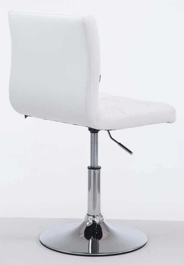 Lot de 2 chaises de salle à manger style moderne et design en synthétique blanc hauteur réglable pivotant pieds en métal 10_0000227