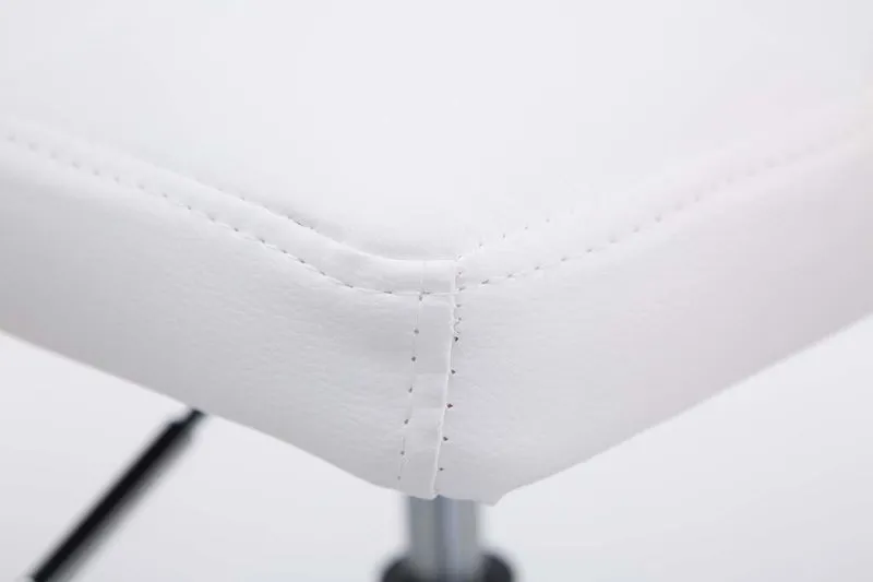 Lot de 2 chaises de salle à manger style moderne et design en synthétique blanc hauteur réglable pivotant pieds en métal 10_0000227