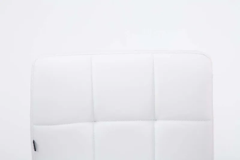 Lot de 2 chaises de salle à manger style moderne et design en synthétique blanc hauteur réglable pivotant pieds en métal 10_0000227