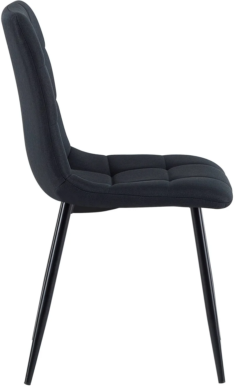 Lot de 4 chaises de salle à manger en tissu noir pieds métal noir design moderne et confortable CDS10416