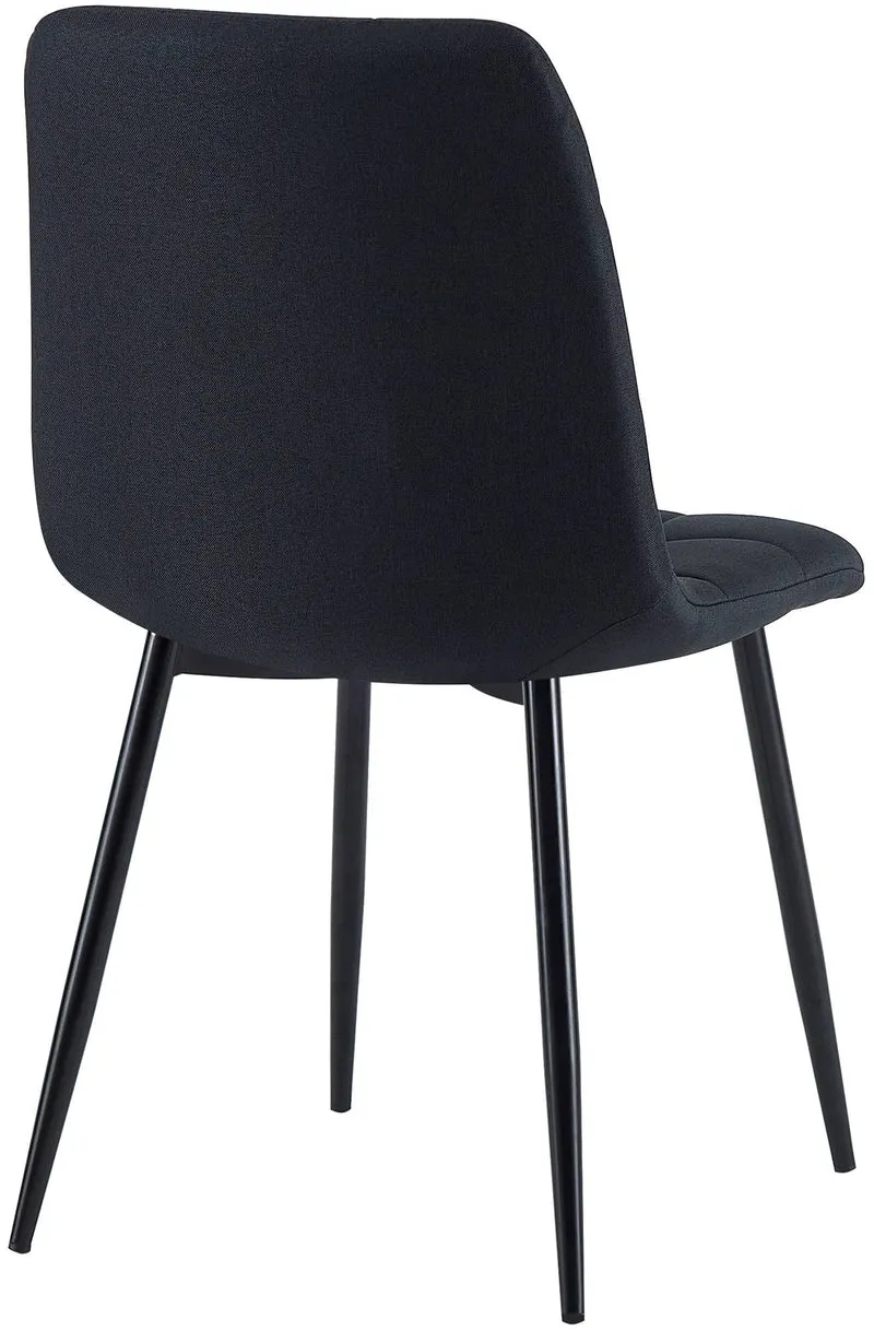 Lot de 4 chaises de salle à manger en tissu noir pieds métal noir design moderne et confortable CDS10416