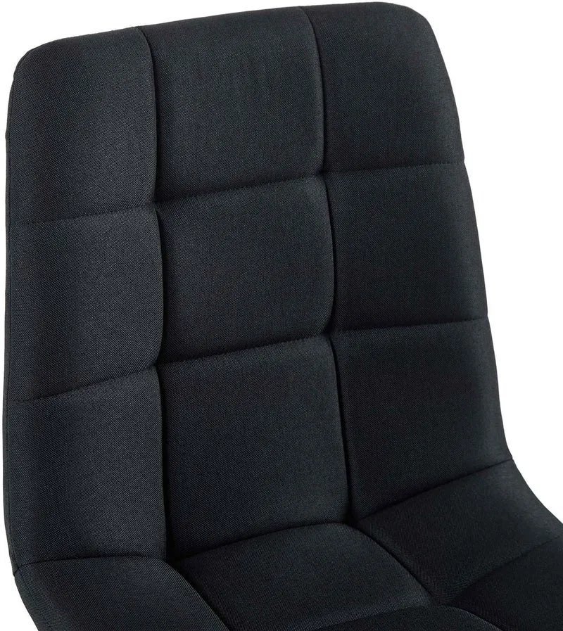 Lot de 4 chaises de salle à manger en tissu noir pieds métal noir design moderne et confortable CDS10416