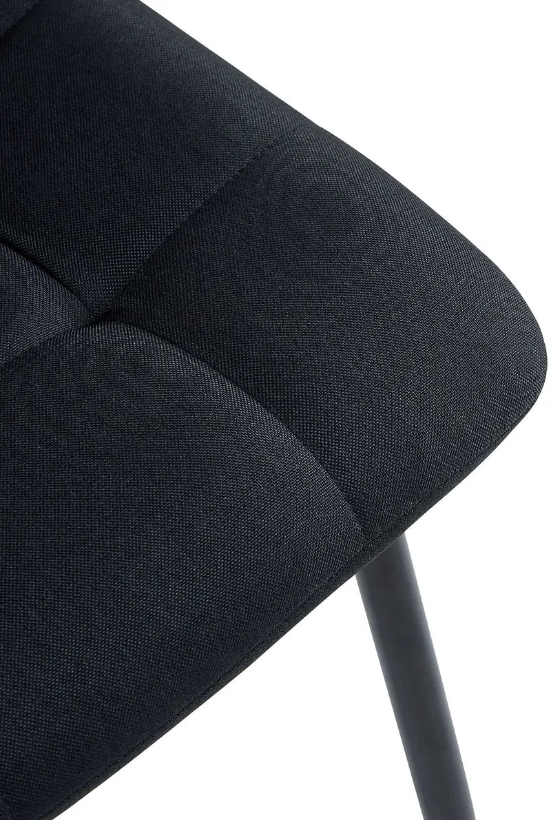 Lot de 4 chaises de salle à manger en tissu noir pieds métal noir design moderne et confortable CDS10416