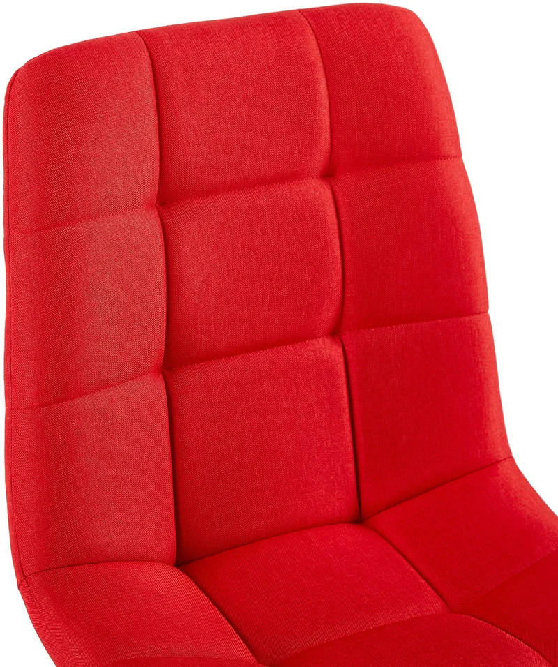 Lot de 4 chaises de salle à manger en tissu rouge pieds métal noir design moderne et confortable CDS10415