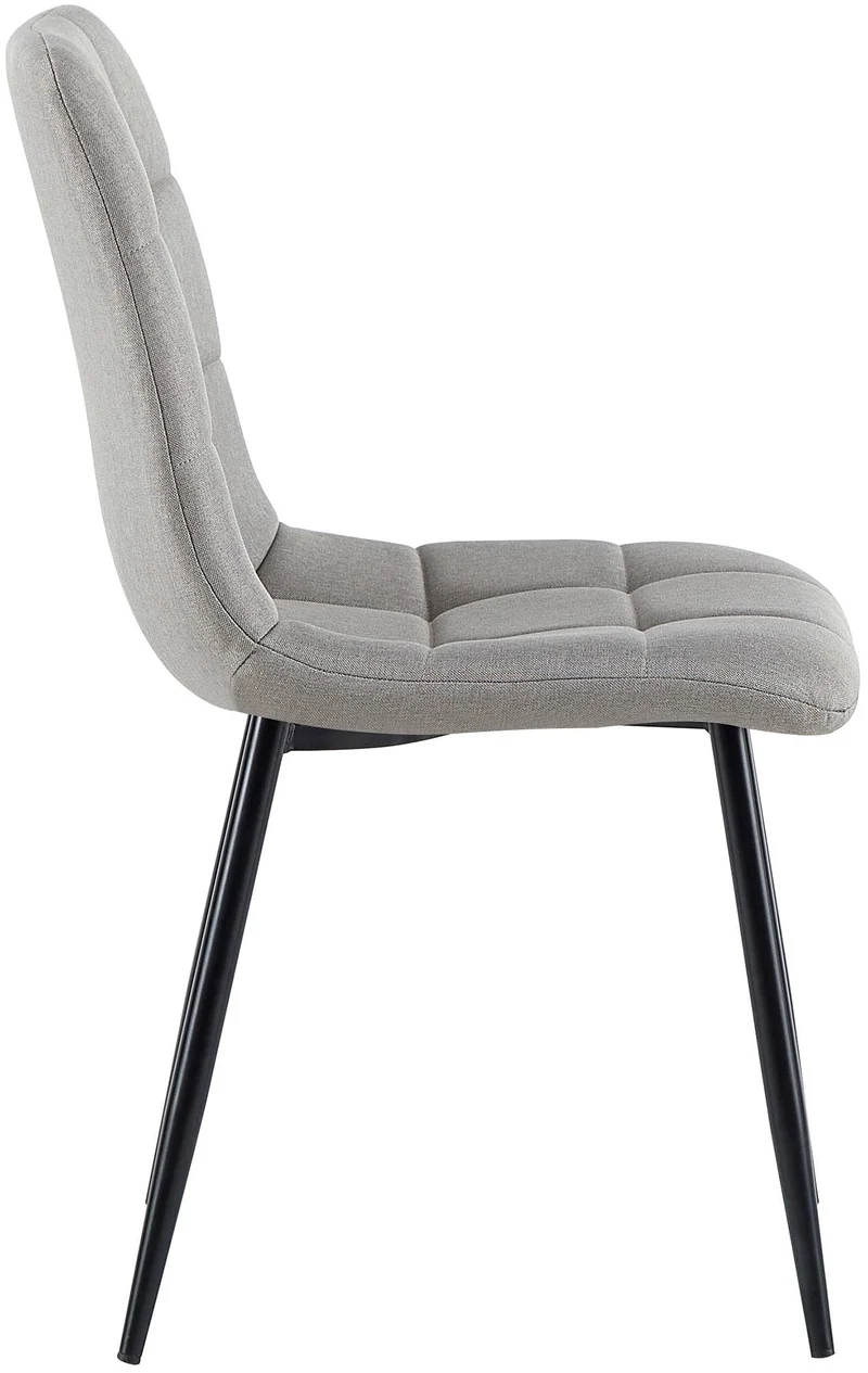 Lot de 4 chaises de salle à manger en tissu gris pieds métal noir design moderne et confortable CDS10413