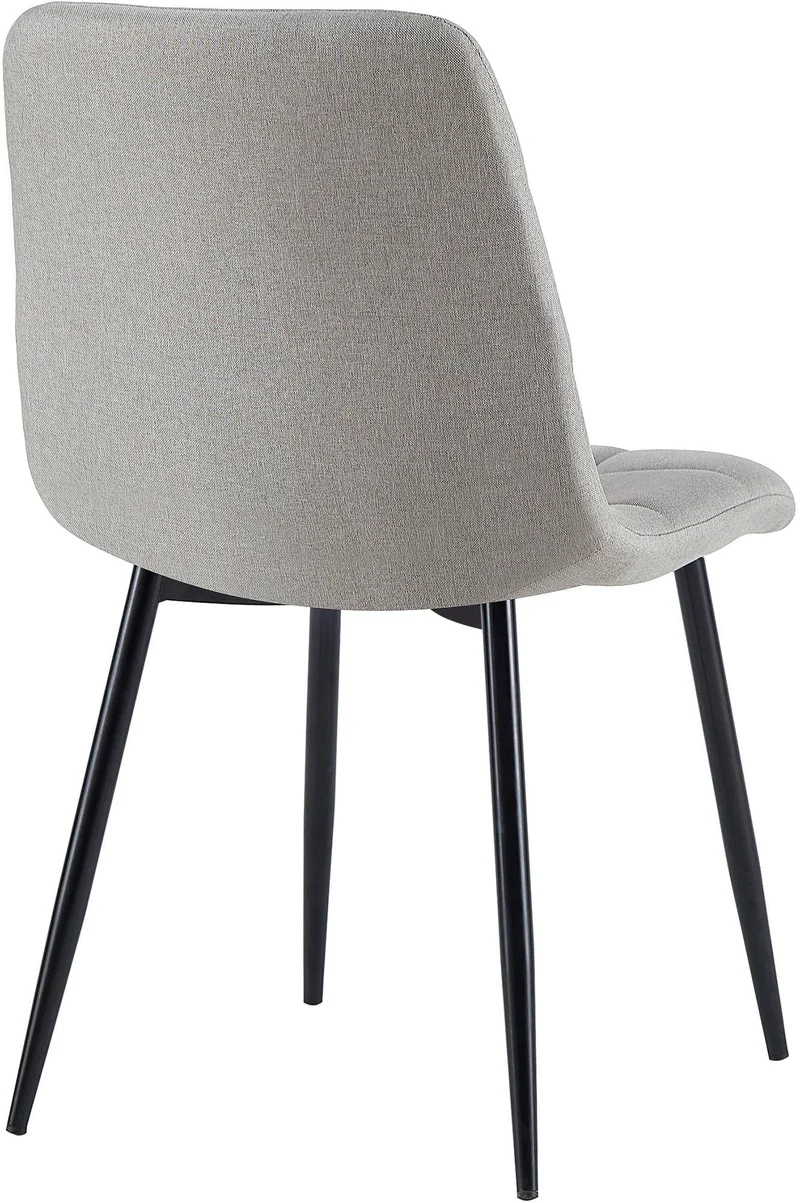 Lot de 4 chaises de salle à manger en tissu gris pieds métal noir design moderne et confortable CDS10413