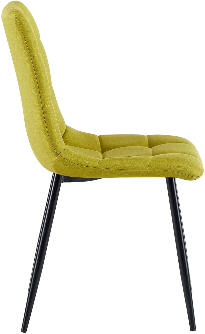 Lot de 4 chaises de salle à manger en tissu vert pieds métal noir design moderne et confortable CDS10412