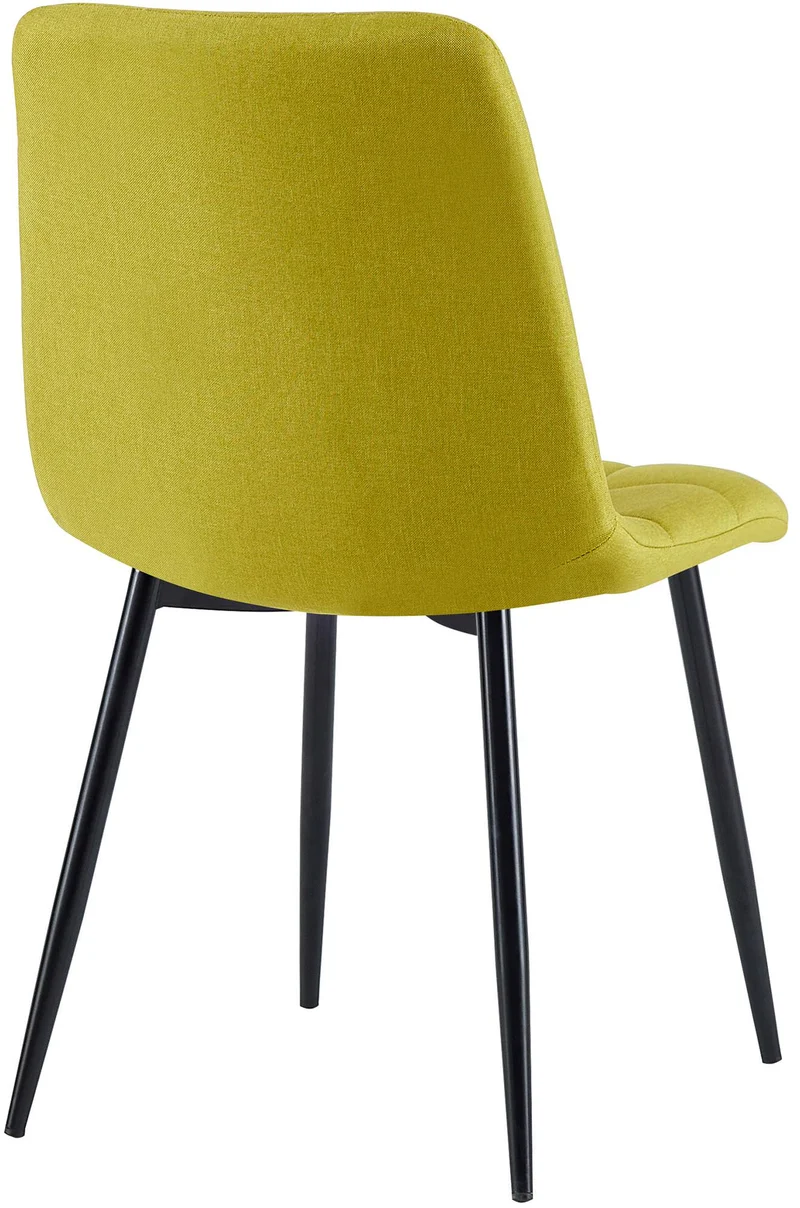Lot de 4 chaises de salle à manger en tissu vert pieds métal noir design moderne et confortable CDS10412