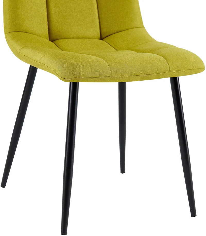 Lot de 4 chaises de salle à manger en tissu vert pieds métal noir design moderne et confortable CDS10412