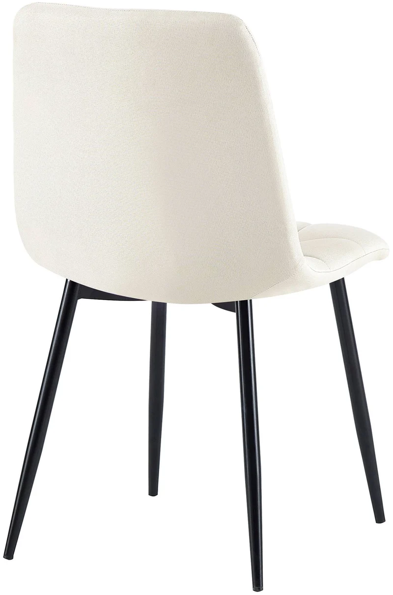 Lot de 4 chaises de salle à manger en tissu crème pieds métal noir design moderne et confortable CDS10411