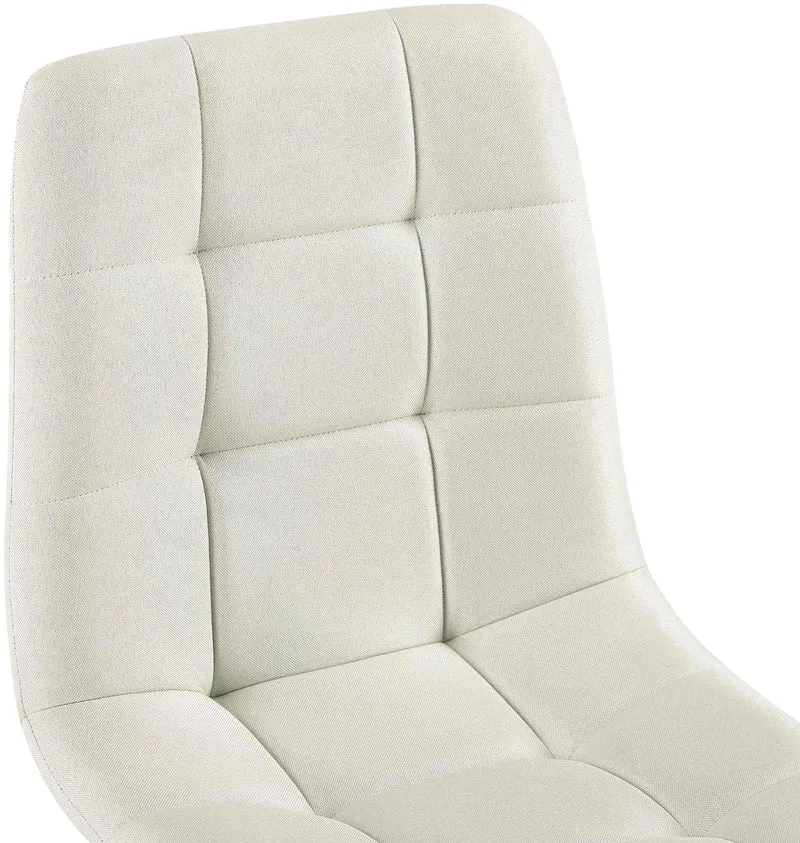 Lot de 4 chaises de salle à manger en tissu crème pieds métal noir design moderne et confortable CDS10411
