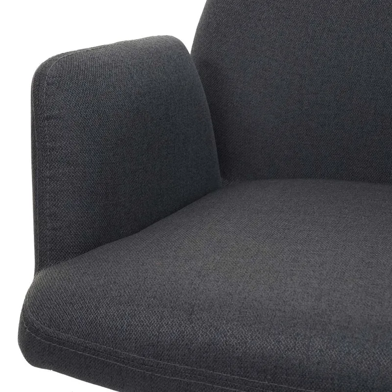 Chaise de salle à manger fauteuil de bureau en tissu gris foncé en acier design pivotant rétro et moderne 04_0002271