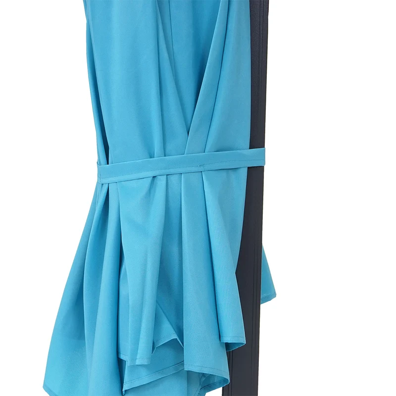 Parasol mural pour balcon terrasse avec mât inclinable 3m polyester aluminium/acier 9kg couleur turquoise 04_0005635