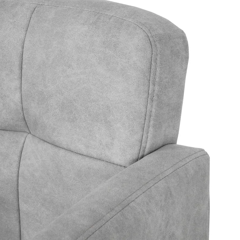 Chaise de salle à manger pivotante faux suède chromé gris vintage 04_0002392