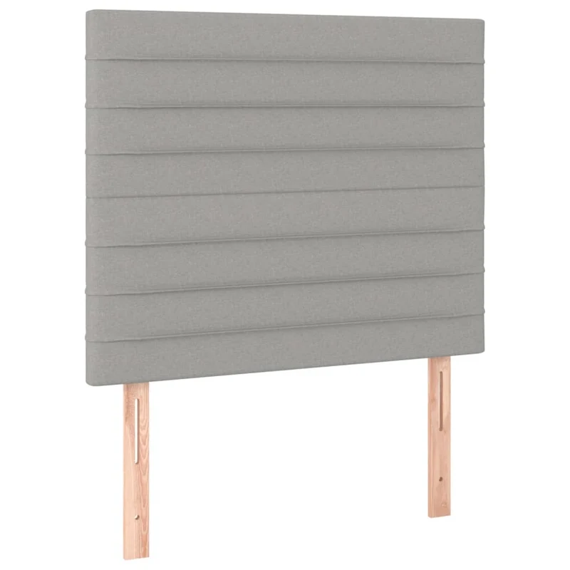 Cadre de lit LED avec sommier tête de lit matelas 80x200cm tissu gris clair TDL0209508