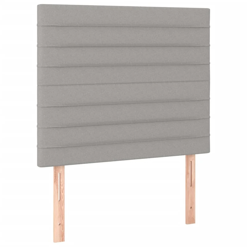 Cadre de lit LED avec sommier tête de lit matelas 80x200cm tissu gris clair TDL0209509