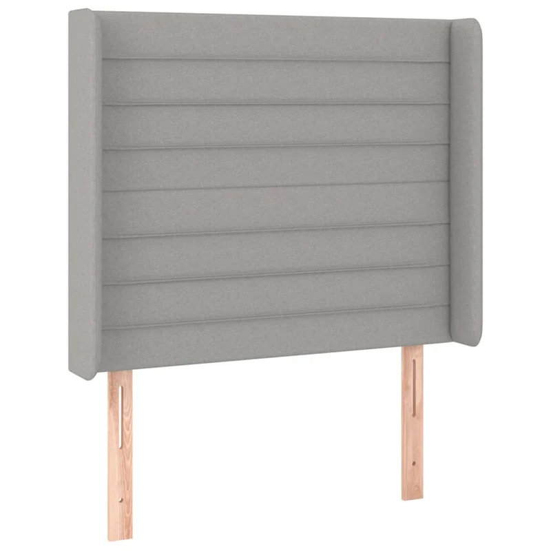 Cadre de lit LED avec sommier tête de lit matelas 80x200cm tissu gris clair TDL0209501