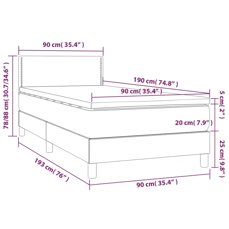 Cadre de lit LED avec sommier tête de lit matelas 90x190cm tissu gris clair TDL0209477