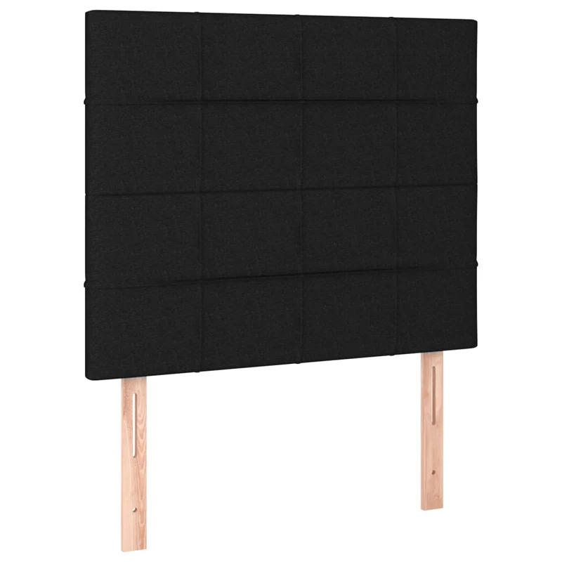 Cadre de lit LED avec sommier tête de lit matelas 80x200cm tissu noir TDL0209113