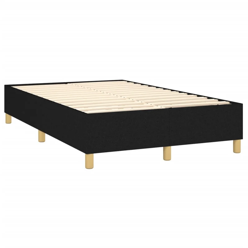 Cadre de lit LED avec sommier tête de lit matelas 120 x 200 cm tissu noir TDL0209292