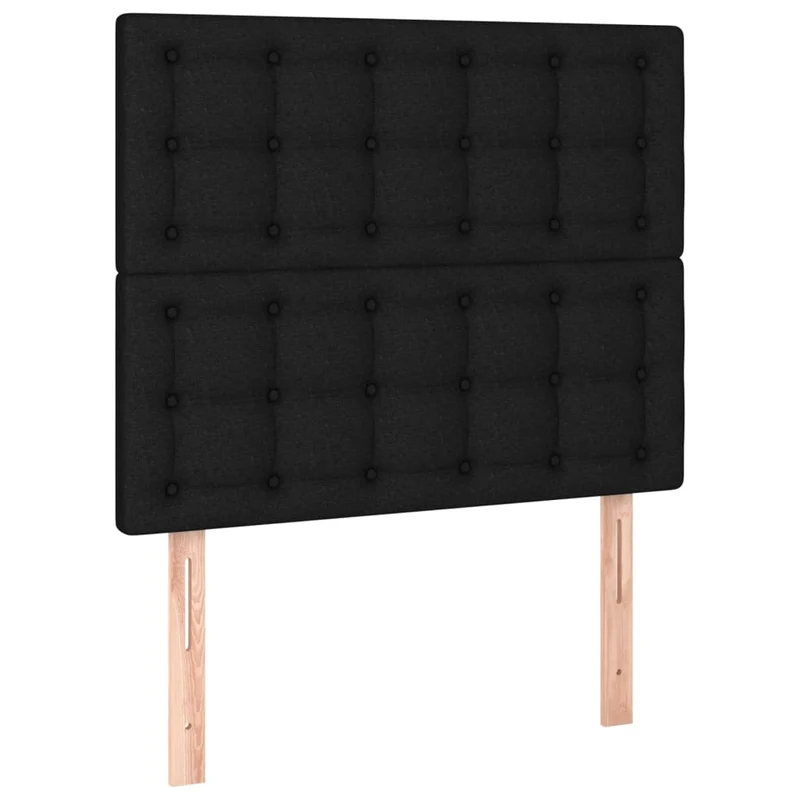 Cadre de lit LED avec sommier tête de lit matelas 120 x 200 cm tissu noir TDL0209292