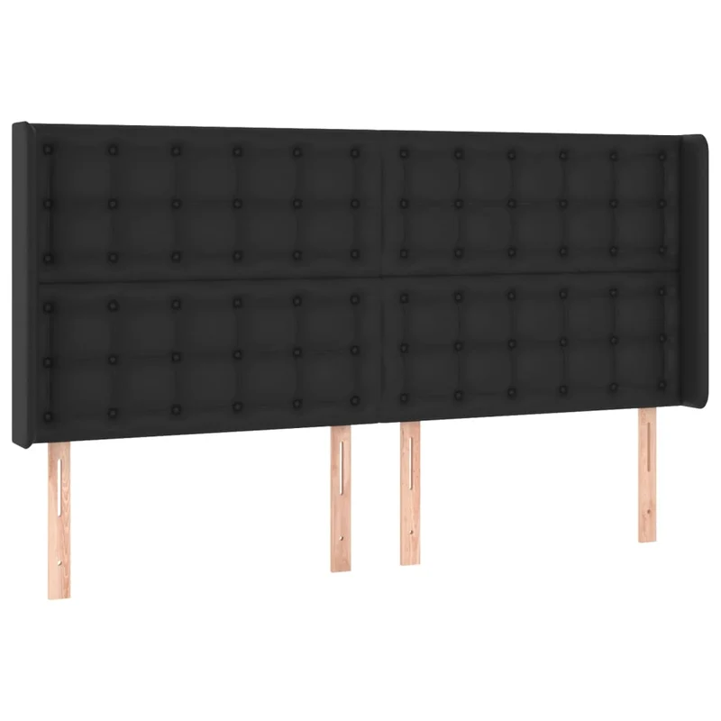 Cadre de lit LED avec sommier tête de lit matelas 200x200cm synthétique noir TDL0209139