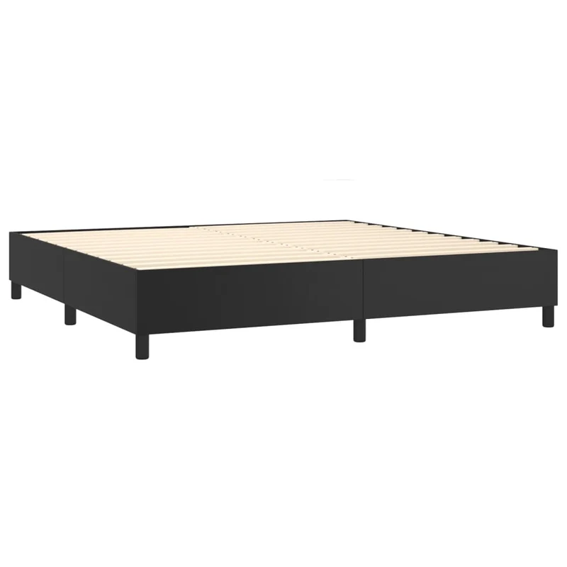 Cadre de lit LED avec sommier tête de lit matelas 200x200cm synthétique noir TDL0209135