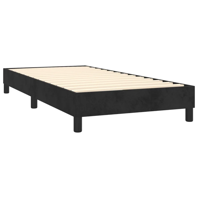 Cadre de lit LED avec sommier tête de lit matelas 80x200cm tissu velours noir TDL0209081