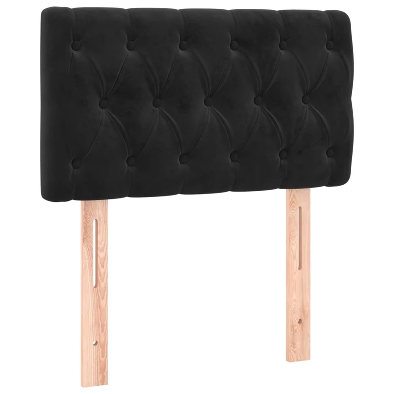 Cadre de lit LED avec sommier tête de lit matelas 80x200cm tissu velours noir TDL0209081