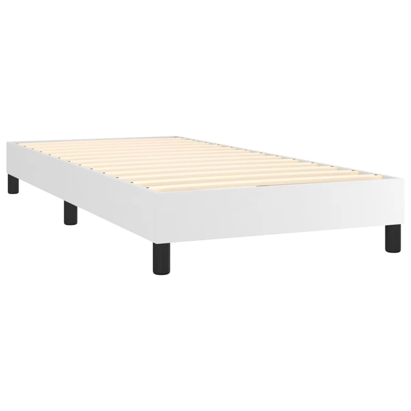 Cadre de lit LED avec sommier tête de lit matelas 100x200 cm synthétique blanc TDL0208734