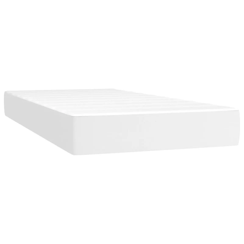 Cadre de lit LED avec sommier tête de lit matelas 100x200 cm synthétique blanc TDL0208734