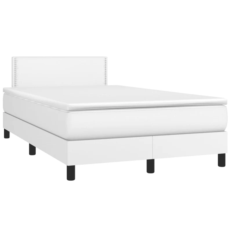 Cadre de lit LED avec sommier tête de lit matelas 120x200 cm synthétique blanc TDL0208728