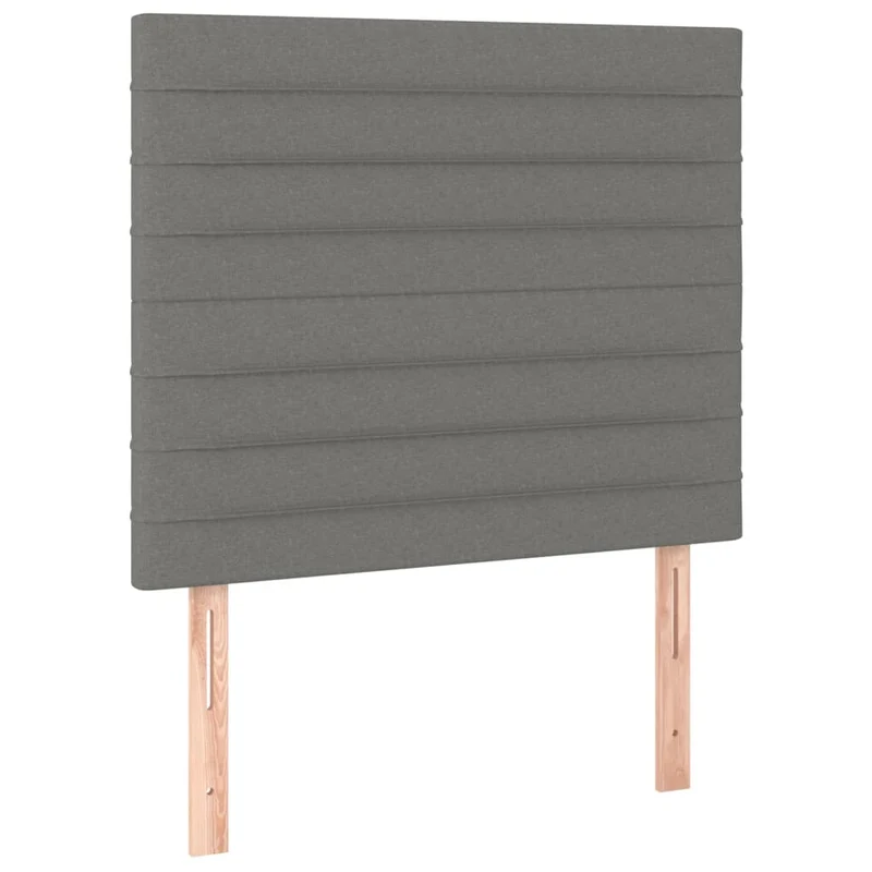 Cadre de lit LED avec sommier tête de lit matelas 80x200cm tissu gris foncé TDL0209430