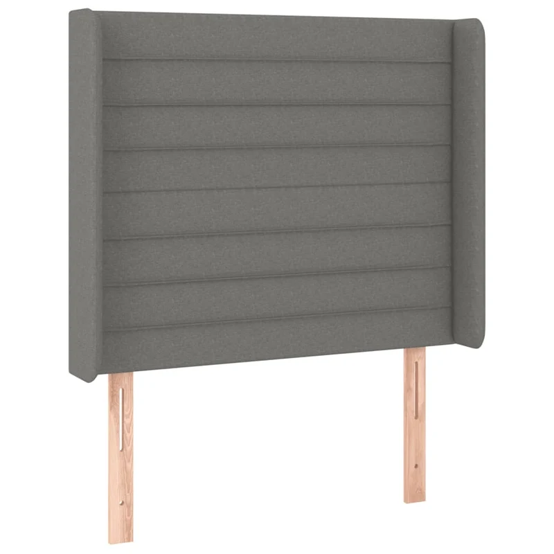 Cadre de lit LED avec sommier tête de lit matelas 80x200cm tissu gris foncé TDL0209429