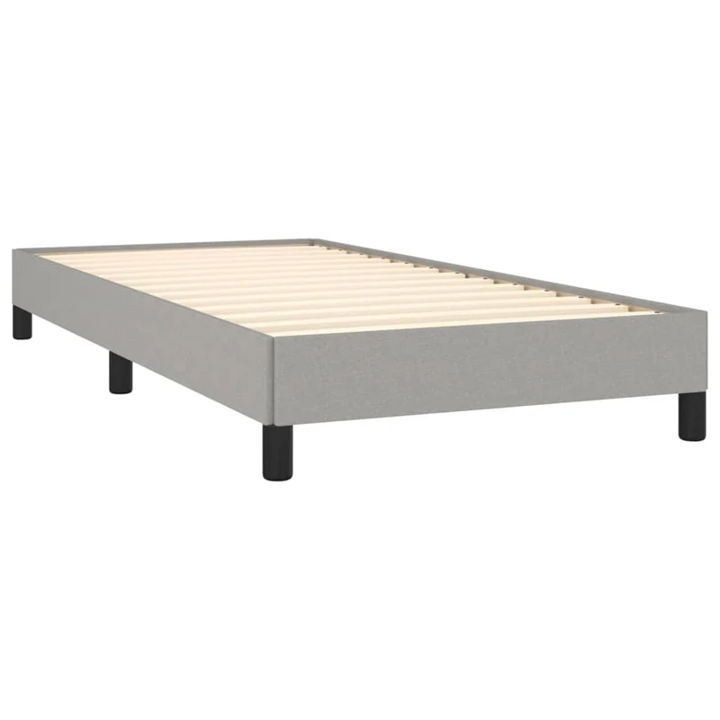 Cadre de lit LED avec sommier tête de lit matelas 80x200cm tissu gris clair TDL0209507