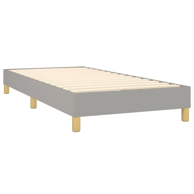 Cadre de lit LED avec sommier tête de lit matelas 80x200cm tissu gris clair TDL0209498