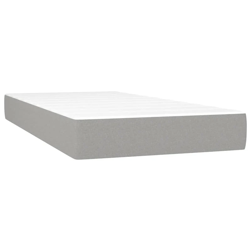 Cadre de lit LED avec sommier tête de lit matelas 90x190cm tissu gris clair TDL0209479